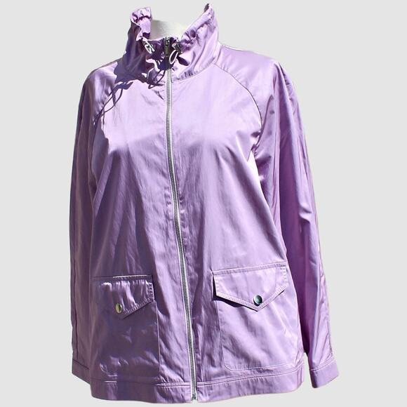Chico's Zenergy Women's Jacket Lightweight Windbreaker Purple Size 12-14 - Picture 3 of 16